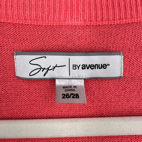 Soft BY Avenue Coral Single Button Long Sleeve Collarless Cardigan‎ Size 26/28 - Picture 5 of 7